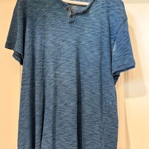 Lucky Brand Heathered Blue Henley Tee